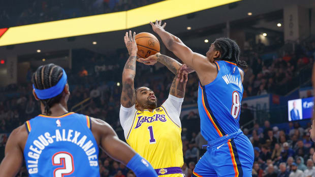 Jalen Williams, Shai Gilgeous-Alexander, OKC Thunder, DeAngelo Russell, Los Angeles Lakers